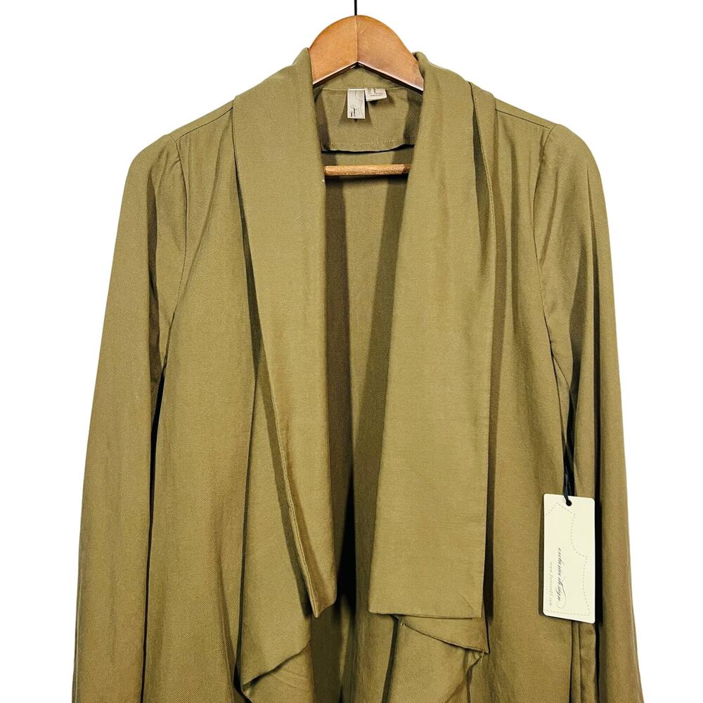 NEW! F21 Exclusive Open Front Jacket Heavy Knit Olive Green - M